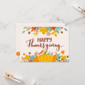 Carte Joyeux Thanksgiving (Devant/Arrière en situation)