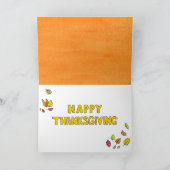 Carte Joyeux Thanksgiving aux hérissons Message (Intérieur)