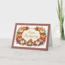 Joyeux Thanksgiving Citrouilles Roses et Blanches