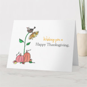 Carte Joyeux Thanksgiving Corbeau et Citrouilles