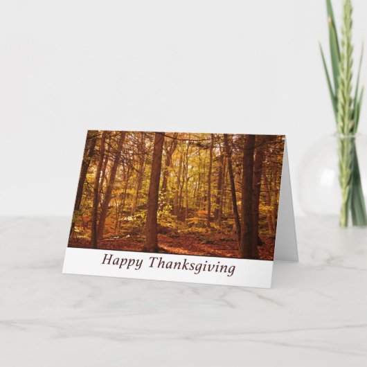 Carte Joyeux Thanksgiving Couleurs d'Automne Forêt (Devant)