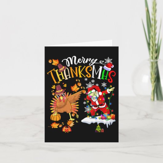 Carte Joyeux Thanksmas Thanksgiving Noël (Devant)