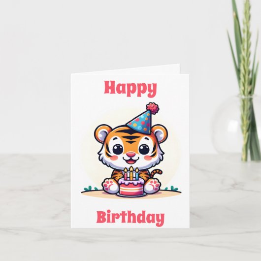 Carte Joyeux Tiger Cub Anniversaire (Devant)