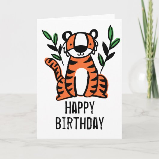 Carte Joyeux tigre d'anniversaire (Devant)