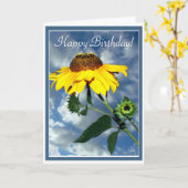 Carte Joyeux tournesol d'anniversaire (Fleur jaune)