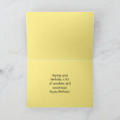 Carte Joyeux Tournesol d'anniversaire avec abeilles (Intérieur)