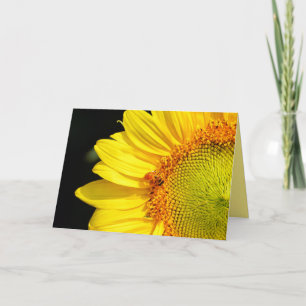 Carte Joyeux Tournesol d'anniversaire avec abeilles