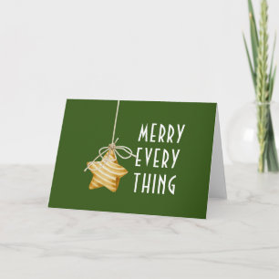 Carte Joyeux tout l'ornement étoile Noël vert
