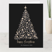 Carte Joyeux tout Script Arbre de Noël doré (Devant)