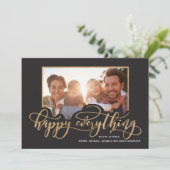 Carte Joyeux Tout Whimsy Gold Script photo de vacances (Debout devant)