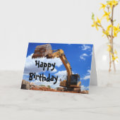 Carte Joyeux tracteur de Digger Anniversaire (Fleur jaune)