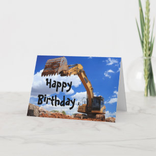 Carte Joyeux tracteur de Digger Anniversaire