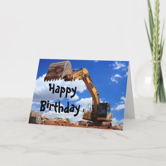 Carte Joyeux tracteur de Digger Anniversaire (Devant)