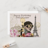 Carte Joyeux Trailblazer Anniversaire Steampunk Vintage (Devant/Arrière en situation)