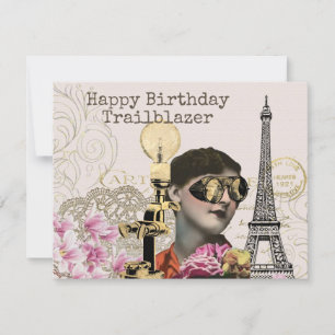 Carte Joyeux Trailblazer Anniversaire Steampunk Vintage