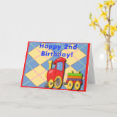 Carte Joyeux train d'anniversaire (Fleur jaune)