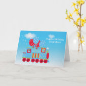 Carte Joyeux train du 1er anniversaire (Fleur jaune)