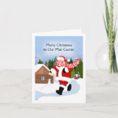 Carte Joyeux transporteur de courrier de Noël Père Noël (Devant)
