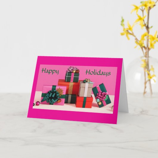 CARTE JOYEUX "TRÈS NOËL" (Fleur jaune)