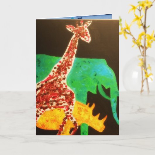 Carte Joyeux trio (Fleur jaune)