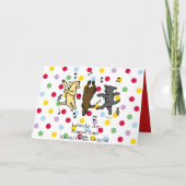 Carte Joyeux trio de Labrador en danse pour un Joyeux An (Dos)