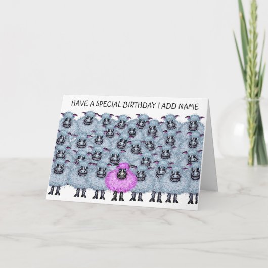 Carte Joyeux troupeau de moutons (Devant)