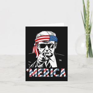 Carte Joyeux Trump Vintage 4 juillet Amérique patriotiqu