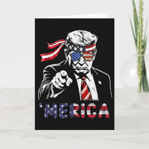 Carte Joyeux Trump vintage 4 juillet patriotique merica