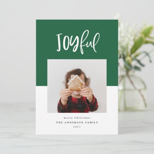 Carte Joyeux un script photo texte vacances modernes (Debout devant)