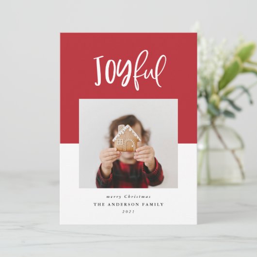 Carte Joyeux un script photo texte vacances modernes (Debout devant)