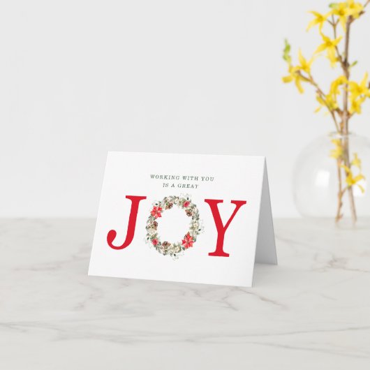 Carte Joyeux vacances Appréciation de l'employé ou du co (Fleur jaune)