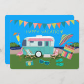 Carte Joyeux Vacances Camper Sur Le Lac (Devant / Derrière)