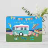 Carte Joyeux Vacances Camper Sur Le Lac (Debout devant)