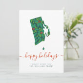 Carte JOYEUX VACANCES Chaleureuses De Rhode Island (Debout devant)