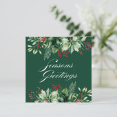 Carte Joyeux Vacances de Noël Verdure (Debout devant)