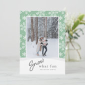 Carte JOYEUX VACANCES Neige Beaucoup de plaisir (Debout devant)