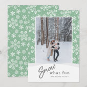 Carte JOYEUX VACANCES Neige Beaucoup de plaisir (Devant / Derrière)