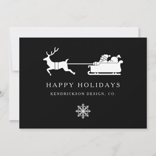 Carte JOYEUX VACANCES SANTA CLAUS Entreprise (Devant)