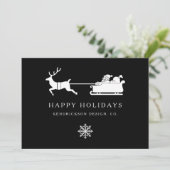 Carte JOYEUX VACANCES SANTA CLAUS Entreprise (Debout devant)