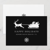 Carte JOYEUX VACANCES SANTA CLAUS Entreprise (Devant / Derrière)