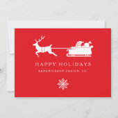 Carte JOYEUX VACANCES SANTA CLAUS Entreprise (Devant)