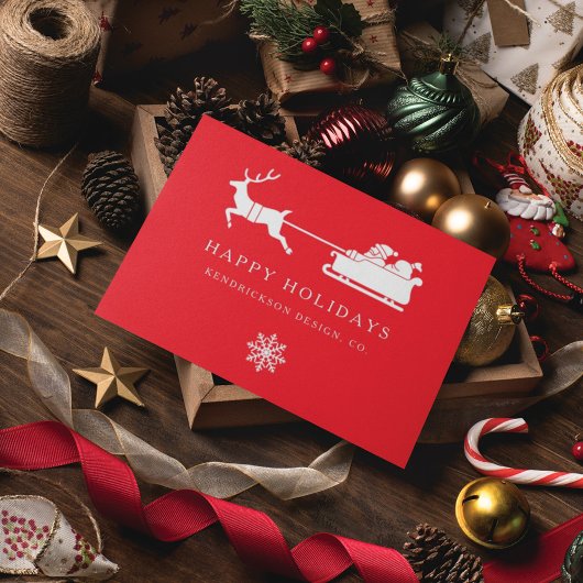 Carte JOYEUX VACANCES SANTA CLAUS Entreprise