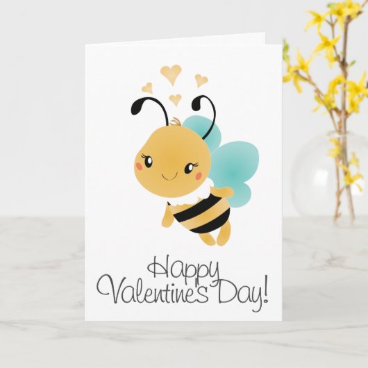 Carte Joyeux Valentin Bumblebee Jaune Noir (Fleur jaune)