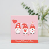 Carte Joyeux Valentin Gnomes Rouge Rose (Debout devant)