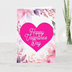 Carte Joyeux Valentines Day Flower heart Holiday