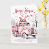 Carte Joyeux Valentines Day Love Camion (Fleur jaune)