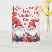Carte Joyeux Valentines Jour Elfe avec Coeurs (Fleur jaune)
