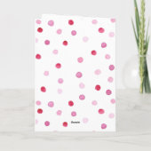 Carte Joyeux Valentines Jour MON AMOUR Pois rose sucré (Dos)