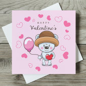 Carte Joyeux Valentines Jour Ours Texte personnalisé