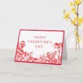 Carte Joyeux Valentin's Day avec des roses rouges (Fleur jaune)